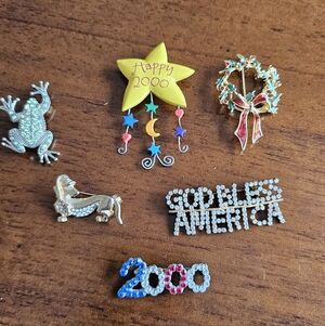 Six Colorful Brooches